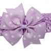 White Dots Grosgrain Bow With Hair Band MR-17HB003