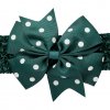 White Dots Grosgrain Bow With Hair Band MR-17HB003