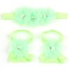 Chiffon Flowers With Elastic Headbands And Foot Wear Sets