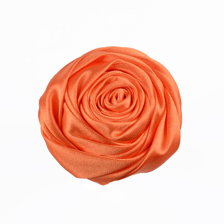 5 cm Diameter Solid Color Satin Fabric Rose Flowers Wholesale