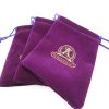Wholesale Custom Logo Printed Velvet Pouches Drawstring Velvet Bag for Jewelry