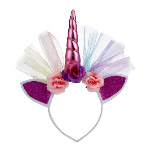 Wholesale kids unicorn hair bands with flowers