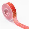 MingRibbon Wholesale 20m/roll Xmas Ribbon Printed Organza Ribbon Nylon Sheer Ribbon 25mm