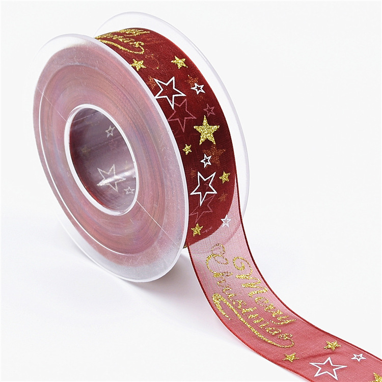 Wholesale Nylon Sheer Organza Ribbon Custom Printed Polyester