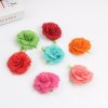 wholesale Handmade Ribbon Flower 6 cm diameter Decorative Burlap Flower 7 colors available