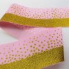 MingRibbon DIY Grosgrain Ribbon 3 inches Gold Glitter Printed Ribbon Wholesale