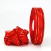 MingRibbon wholesale 25 mm gold metallic organza edges satin ribbon 50 yards/roll