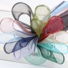 MingRibbon wholesale metallic edges polyester sheer ribbon 25mm and 38mm available