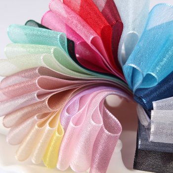 MingRibbon Ready stock 28 colors available 100% nylon mesh sheer ribbon wholesale 100 yards/roll