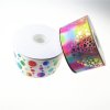MingRibbon 75 mm Decorative Rainbow Polka Dots Grosgrain Ribbon