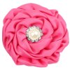MingRibbon Ready stock 7 cm diameter satin fabric rose flower with pearl 16 colors available