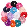 MingRibbon Ready stock 7 cm diameter satin fabric rose flower with pearl 16 colors available