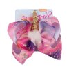 MingRibbon Wholesale ready stock 8″ unicorn hair bows, party decorative bow, printed grosgrain hair bow with clip 4 colors available