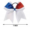 MingRibbon Wholesale ready stock 7 Inches Glitter Cheerleading Hair Bows/American Flag Hair Ties Bows