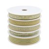 MingRibbon New Arrival 5 rolls/set Gold Christmas Ribbon For Decorations 5 meters/roll