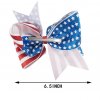 MingRibbon Wholesale ready stock 6.5 Inch Glitter Cheerleading Hair Bows America Flag Hair Bows with clip