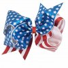 MingRibbon Wholesale ready stock 6.5 Inch Glitter Cheerleading Hair Bows America Flag Hair Bows with clip