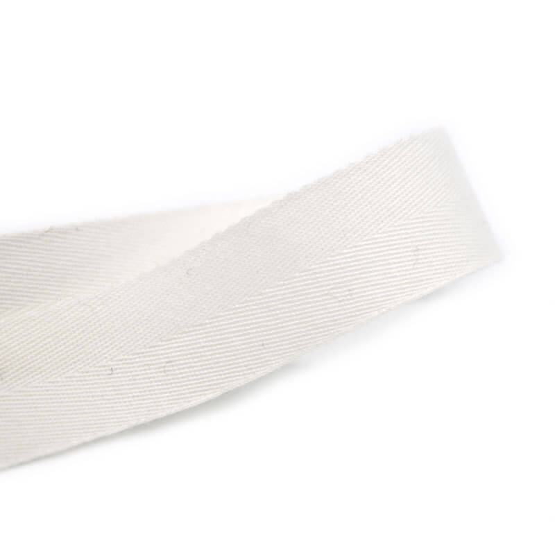 MingRibbon high density 25mm organic natural white woven cotton ribbon for  label