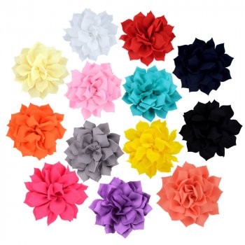 MingRibbon Ready stock 8cm Chiffon Fabric Handmade Flower 13 colors available