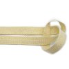 MingRibbon 16 mm Organic Natural White Cotton Herringbone Ribbon With Gold Metallic String