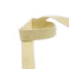 MingRibbon 16 mm Organic Natural White Cotton Herringbone Ribbon With Gold Metallic String
