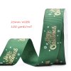 MingRibbon Ready stock 1 inch green christmas ribbon, printed grosgrain ribbon for gift wrapping