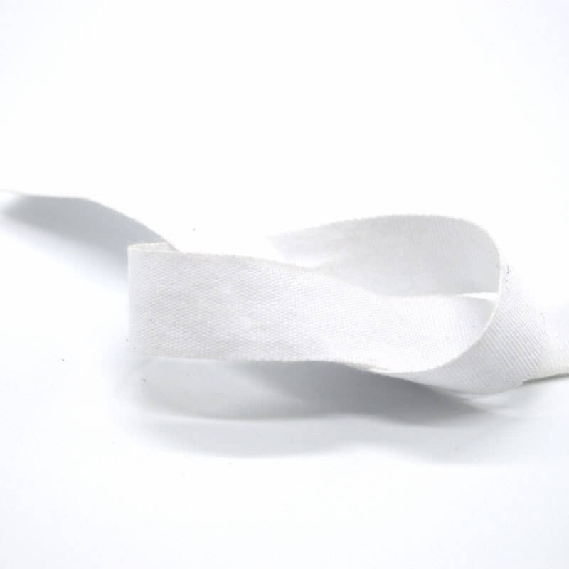 MingRibbon high density 25mm organic natural white woven cotton ribbon for  label