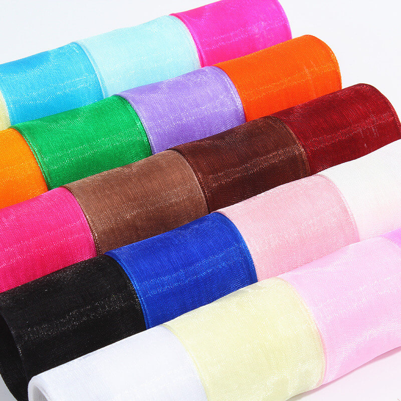 MingRibbon Ready Stock 20 mm wide nylon organza ribbon roll 66 colors  available