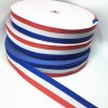 MingRibbon 2.5cm wide red white blue ribbon, woven stripe ribbon, country flag ribbon