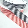 MingRibbon woven stripe ribbon wholesale, 3.8 cm wide red white stripe ribbon, black white stripe ribbon