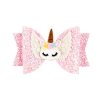 MingRibbon Wholesale ready stock 3.5 Inches Glitter Hair Bows, Unicorn Bows With Clip