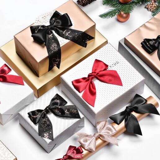 Custom made gift packing pre-tied ribbon bows