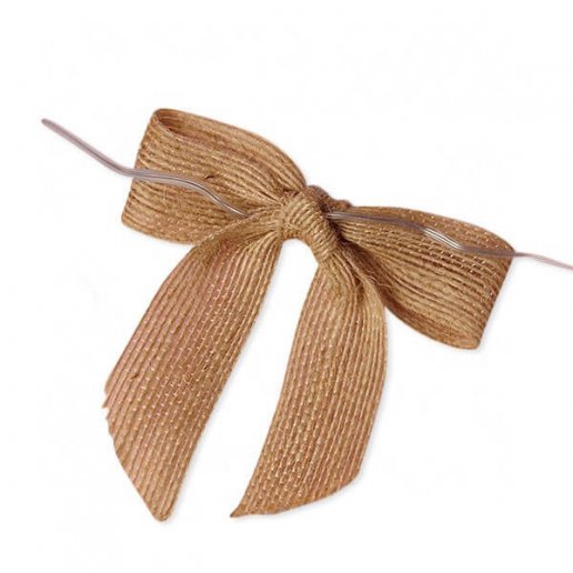 MingRibbon Custom Made Pre-Tied Gift Jute Bows Wholesale