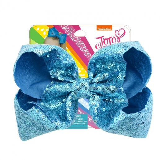 8 inches reversible glitter sequin ribbon hair bows with clip
