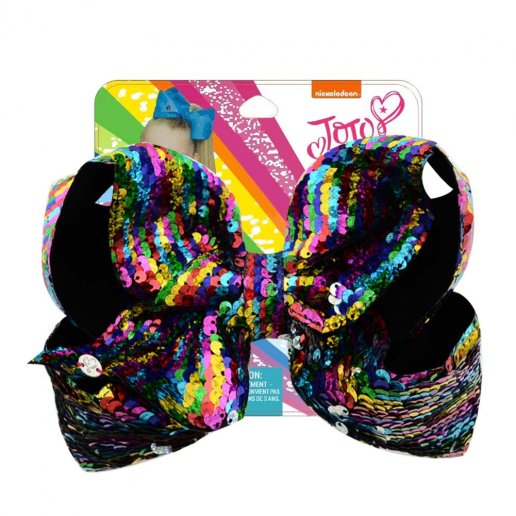 8 inches reversible glitter sequin ribbon hair bows with clip